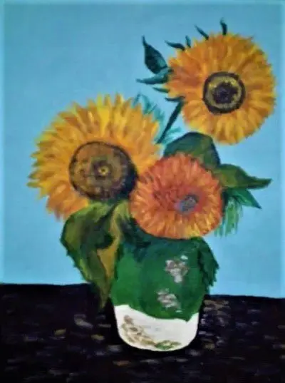 Os meus girassóis Isnspirada em Vicente Van Gogh
